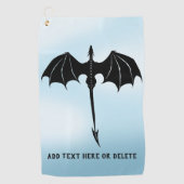 Black Tribal Flight Dragon Fantasy Blue Sky Golfhanddoek (Voorkant)
