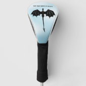 Black Tribal Flight Dragon Fantasy Blue Sky Golfheadcover (Voorkant)