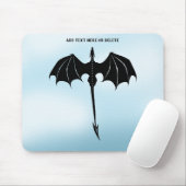 Black Tribal Flight Dragon Fantasy Blue Sky Muismat (Met muis)