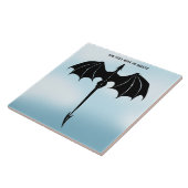 Black Tribal Flight Dragon Fantasy Blue Sky Tegeltje (Zijkant)