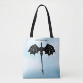 Black Tribal Flight Dragon Fantasy Blue Sky Tote Bag (Voorkant)
