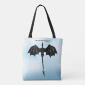 Black Tribal Flight Dragon Fantasy Blue Sky Tote Bag (Achterkant)
