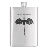 Black Tribal Flight Dragon Fantasy Flacon (Voorkant)