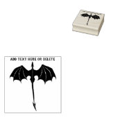 Black Tribal Flight Dragon Fantasy Rubberstempel (Gestempeld)