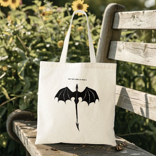 Black Tribal Flight Dragon Fantasy Tote Bag