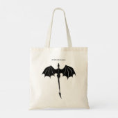 Black Tribal Flight Dragon Fantasy Tote Bag (Achterkant)