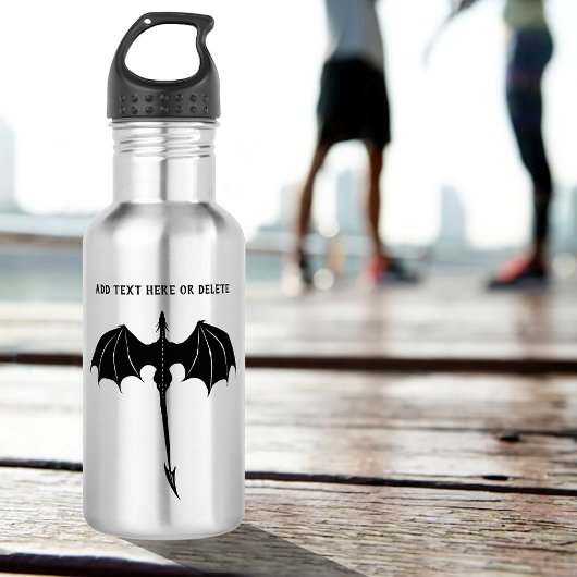 Black Tribal Flight Dragon Fantasy Waterfles