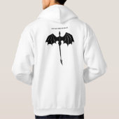 Black Tribal Flight Dragon Fantasy White Hoodie (Achterkant)