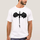 Black Tribal Flight Dragon Fantasy White T-shirt (Voorkant)