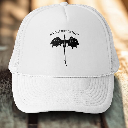 Black Tribal Flight Dragon Fantasy White Trucker Pet