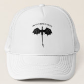 Black Tribal Flight Dragon Fantasy White Trucker Pet (Voorkant)