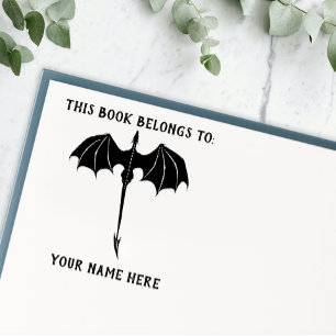 Black Tribal Flight Dragon Fantasy Zelfinktende Stempel