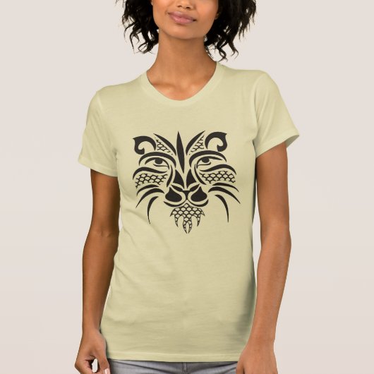 Black Tribal Lion 2 T-shirt (Voorkant)
