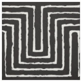 Black Tribal Maze African Pattern Textile Stof (Swatch)