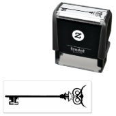 Black Tribal Owl Key Zelfinktende Stempel (In situ)