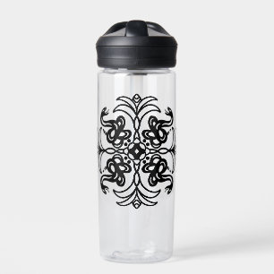 Black Tribal Snake Mandala Waterfles