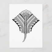 Black Tribal Stingray Manta Ray Briefkaart (Voorkant)