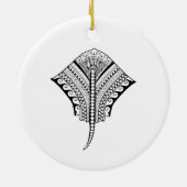 Black Tribal Stingray Manta Ray Keramisch Ornament (Achterkant)
