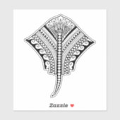 Black Tribal Stingray Manta Ray Sticker (Vel)