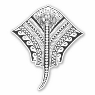 Black Tribal Stingray Manta Ray Sticker