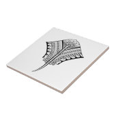 Black Tribal Stingray Manta Ray Tegeltje (Zijkant)