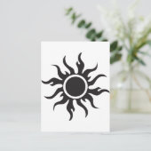 Black Tribal Sun Briefkaart (Staand voorkant)