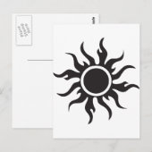 Black Tribal Sun Briefkaart (Voorkant / Achterkant)