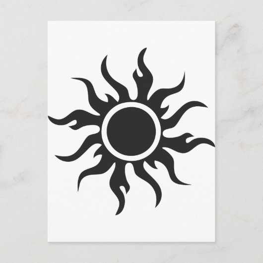 Black Tribal Sun Briefkaart (Voorkant)