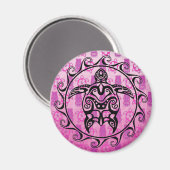 Black Tribal Turtle Magneet (Voorkant / Achterkant)