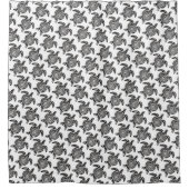 Black Tribal Turtle Pattern op White Douchegordijn (Voorkant)