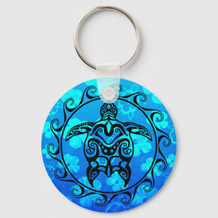 Black Tribal Turtle Sleutelhanger