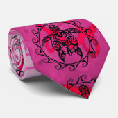 Black Tribal Turtle Stropdas (Opgerold)