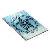 Black Tribal Turtle Sun Notitieboek (Rechterzijde)