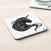 Black Tribal Unicorn Drankjes Onderzetter (Linkerzijde)
