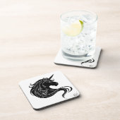 Black Tribal Unicorn Drankjes Onderzetter (Rechterzijde)