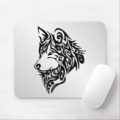 Black Tribal Wolf Muismat (Met muis)