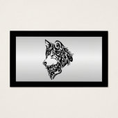 Black Tribal Wolf Visitekaartje (Achterkant)