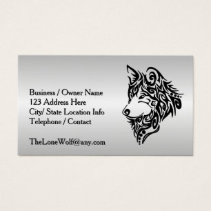 Black Tribal Wolf Visitekaartje