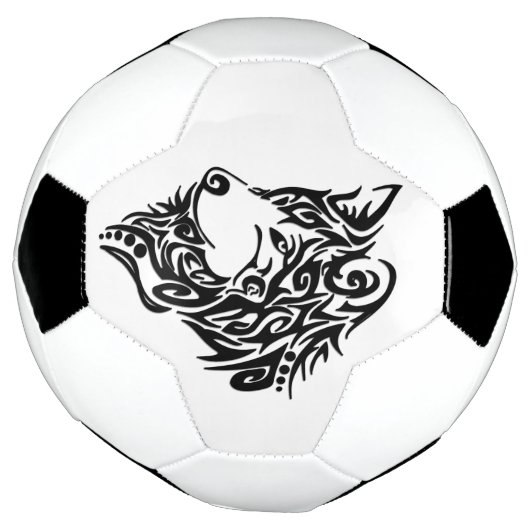 Black Tribal Wolf Voetbal (Gedraaid)