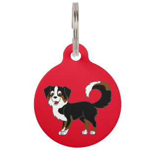 Black Tricolor Australian Shepherd Dog Huisdierpenning