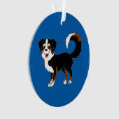 Black Tricolor Australian Shepherd Dog Ornament (voorkant)