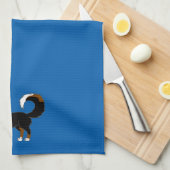 Black Tricolor Australian Shepherd Dog Theedoek (Quarter Fold)