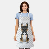 Black Tricolor French Bulldog Frenchie Dog & Name Schort (Gedragen)