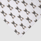 Black Tricolor French Bulldog Frenchie Dog Pattern Tissuepapier (Detail)