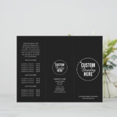 Black Trifold Minimalistische Logo prijslijst Broc (Staand voorkant)