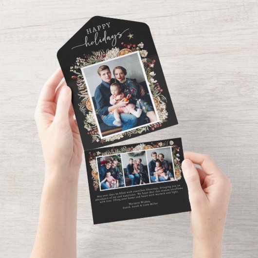 Black Trifold Vakantie Kaart (Afscheurbaar)