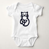 Black Trinity Knot Celtic Cat Baby One Piece Romper (Voorkant)