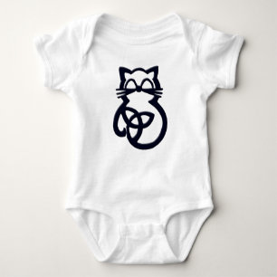 Black Trinity Knot Celtic Cat Baby One Piece Romper