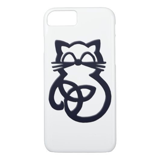 Black Trinity Knot Celtic Cat iPhone 8/7 Hoesje (Achterkant)