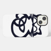 Black Trinity Knot Celtic Cat iPhone 8/7 Hoesje iPhone 13 Hoesje (Achterkant horizontaal)